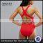 2017 Hot Sale Women Red Sportwear Swimsuit Printing Brands Logo Medalist One Piece Bodysuit Swimwear With Hole Back