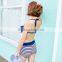 Custom Sexy Women's Patchwork Swimwear Bandeau Bikini Set Swimsuit