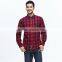 Custom Men Flannel Plaid Black And Red Check Casual Shirt