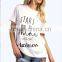 Wholesale round neck short sleeve elongated t shirt women print t shirt