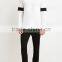 High Quality Black White Colorblocked Cotton-Blend Mens Collar Sweatshirt