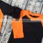 newborn baby raglan gown ruffle orange body with black 3/4sleeve halloween icing blank gowns