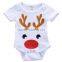 Newborn baby christmas romper infant white reindeer clothes