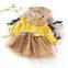 B22640A Autumn new fashion girls bow tie ribbon gauze long sleeves dress