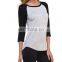 Girl New Raglan Sleeve Baseball Plain Team Sports T-Shirt