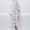Exaggerated side vents and contrast ribbed trim kangaroo pocket maxi hoodie