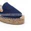 Wholesale high heel espadrilles leather white slip on shoes flat
