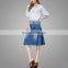 New Denim Skirt With Lace Fashion Garment High Quality Ladies Jean Short Dress