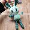 lovely 12cm soft plush rabbit toys keychain with metal keyring for promotion