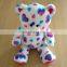 Rainbow colorful bear with full heart nice hot sale plush bear toy