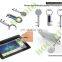 Metal key chain with trolley coin and touch pen, metal touch pen keychain, metal mobile phone holder keyring