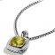 Silver Jewelry 14mm Albion Pendant with Lemon Citrine(P-028)