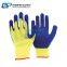 Economic Type Work Gloves Wholesale 10G 2 yarn Polycotton Liner Latex Crinkle Palm Coated Work Gloves With EN388
