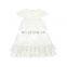 Beautiful pure white lace dress double layers ruffle boutique baby girl summer dress