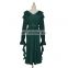TWOTWINSTYLE Spring Print Long Dresses For Women With Belt Flare Sleeve Ruffles High Waist