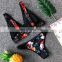 2019 New Sexy Floral Print Bikini Set Women Low Cut Mesh Strap Push Up Swimwear Biquini Mujer Two Piece Padded Swimsuit