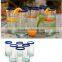 Cobalt classics set of 6 hand blown drinking glass with blue rim