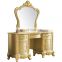 5 drawers make up mirrored dresser, gold bedroom dresser furniture with mirror