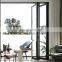 Soundproof accordion folding door aluminum alloy double glass folding door
