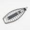 BBQ Fish Grill Basket Chrome plated BBQ Barbecue Grill Accessories Mesh Wire Fish Basket with wood handle