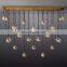 Hot selling China Modern globe Pendant Light Luxury Crystal Led Ceiling Pearl Round Stair Chandeliers for living room