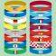 National Football Supporters Fans Souvenir Gifts Country World Flag Silicone Bracelet Cup Soccer Wristband