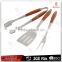 New Design 3 Pieces Stainles Steel BBQ Tool Set With Wood Handle