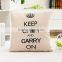 Home Decorative Cotton Linen Blended Cushion Cover Crown Throw Pillow Case