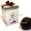 metal square tin box package for valentine or Christmas gift
