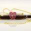 Synthetic 12mm Heart Opal Stone 18K Golden Plated 925 Sterling Silver Chain Necklace