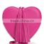 Fashion leather pink clutch bags women heart shaped evening bag