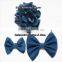 New HOT SALE!! large Denim Lace Flower - denim fabric bowknot hair accessories wholesale