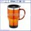Promotional BPA free 450ml double wall stainless steel coffee thermos cup with plastic handle