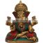 Sitting Ganesha with Twisted Trunk 9"
