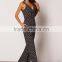 clothing factory fashion sexy low neckline polka dot jumpsuits and one piece for women 2016