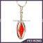 Wholesale logo oval shape spinning metal keychain