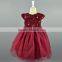 2016 new design red baby dresses girl dress mesh embroidered baby girl dress for summer spring 15yrs online business supplier
