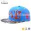 Simple cheap custom floral flat brim 3D embroidery snapback cap