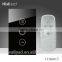 Wallpad LED Black Glass 110~250V US/Australia Standard Wireless Remote Time Delay Timmer Control Light Switch