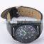 Sport style nickel free leather band hand watch for man