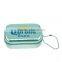Mini square tinplate kids key chain ring tin box