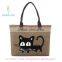 Mommy bag canvas tote bags felmale casual printing cat pattern handbag for wholesale