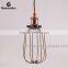 Wire Cage Lamp Shade with Brass Lamp Socket/Braided Wire,Pendant Lamp