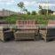 WICKER SOFA SET (2 CHAIRS+1 BENCH+1 TABLE+ CUSHION SET)/ POLY RATTAN FURNITURE