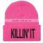 custom knitted hat with embroidery logo