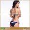 Womens Charming Halter One Piece Bikini Striped Printed Monokini Swimsuit