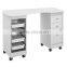 black manicure tables with fan