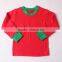 2015 hot sale in-stock item red and green strip christmas pajamas kids winter