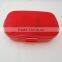 Food grade plastic Kids 2 compartment lunch box with fork