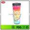 12oz double wall plastic thermal starbucks tumbler with paper insert